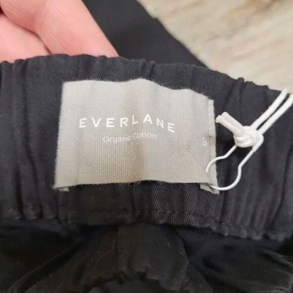 NWT Everlane Size Small The Easy Pants Black Organic Cotton Pull On Relaxed Fit - Picture 6 of 6